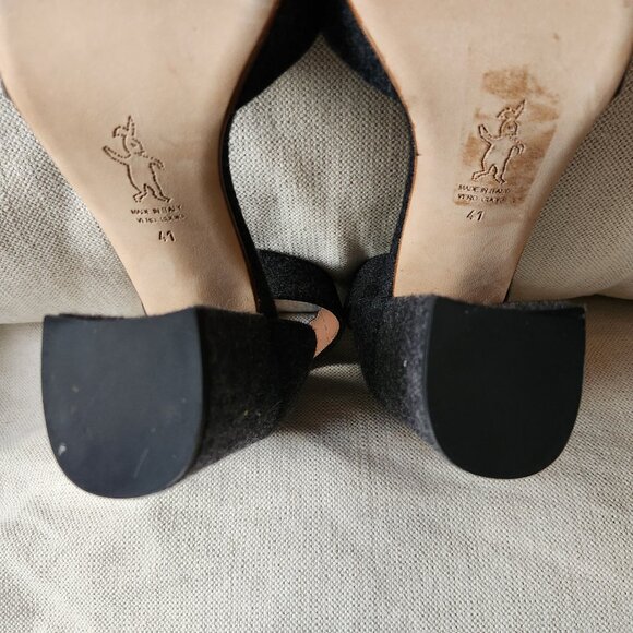 Sz41 Marni Dark Gray Felt Jeweled Ankle Strap Sandals - EUC (worn once) - Picture 9 of 16